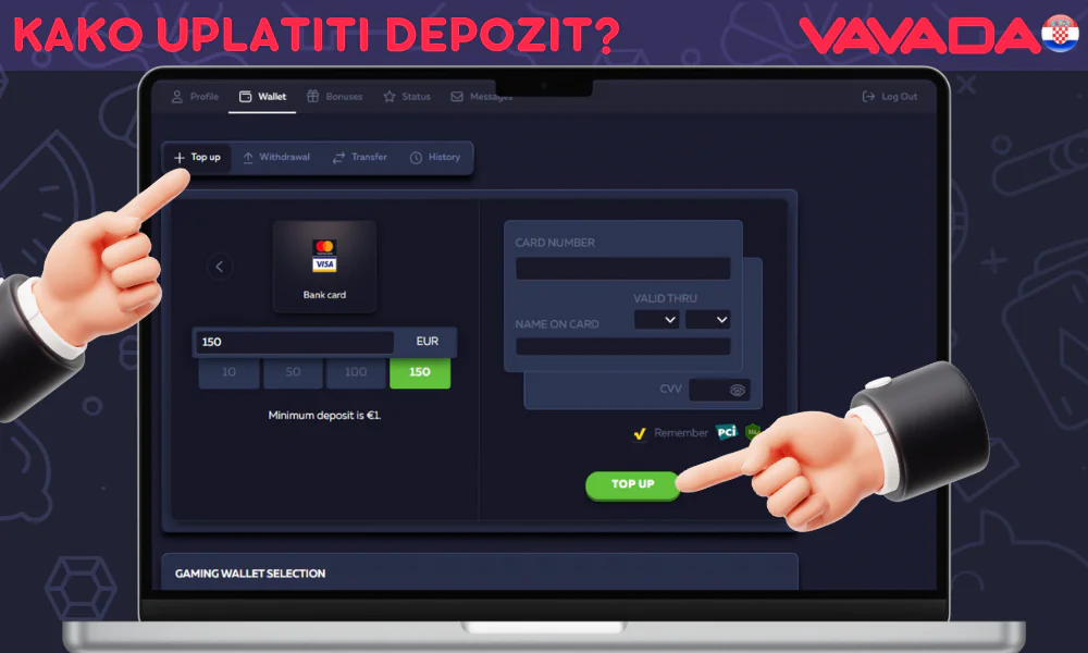 Попередня інструкція по поповненню рахунку Vavada