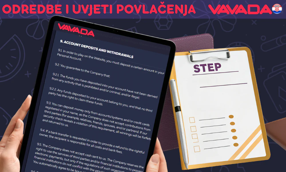 Postoje određeni uvjeti za povlačenje sredstava iz Vavada