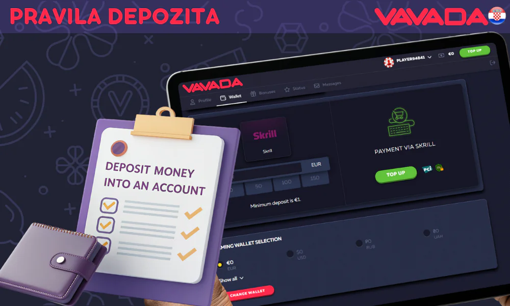 Vavada ima određena pravila za dopunu