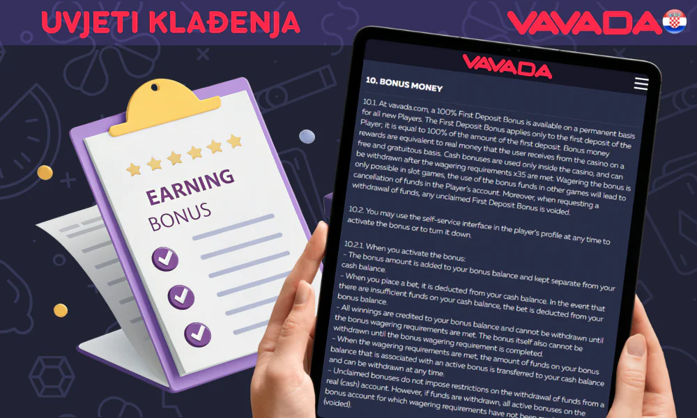 Pravila korištenja Vavada bonusa