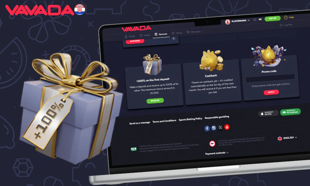 U Vavadi su dostupni mnogi bonusi i promocije