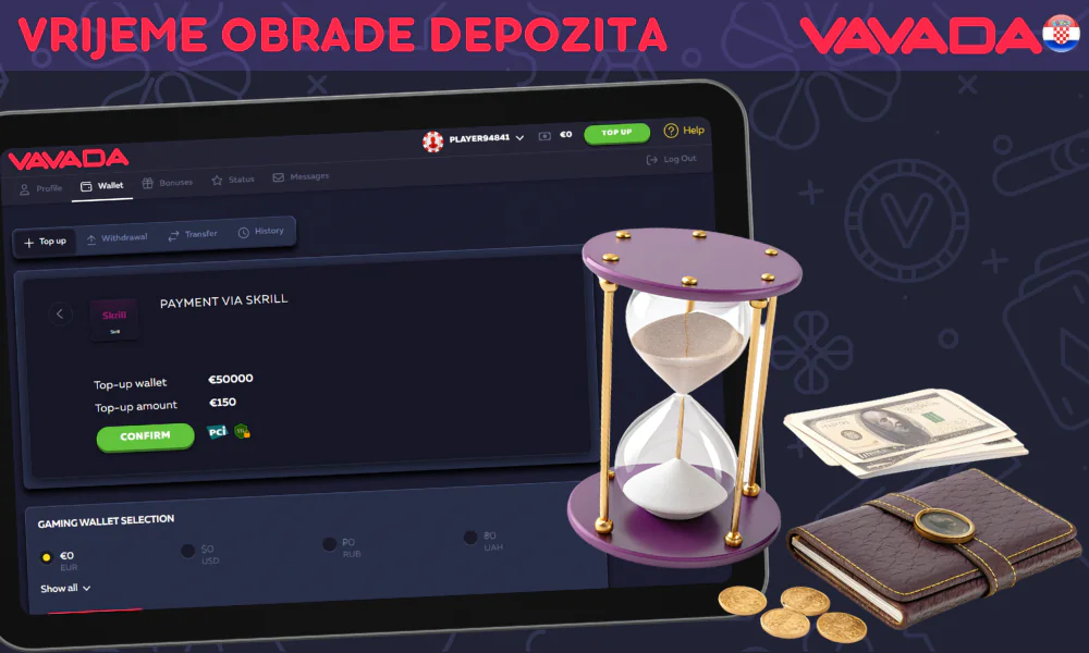 Vrijeme obrade depozita u Vavada